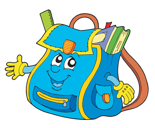Funny School bag design elements vector 02  