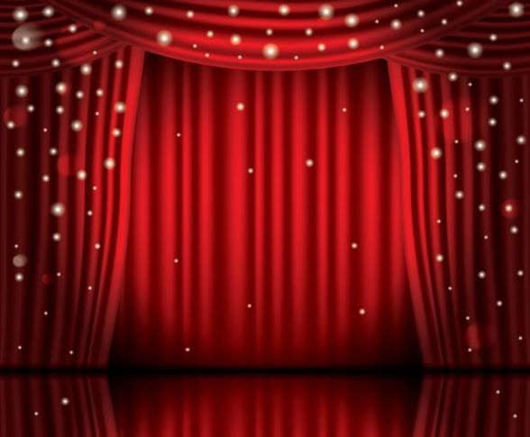 ステージと赤いカーテンのベクトルの背景 12  