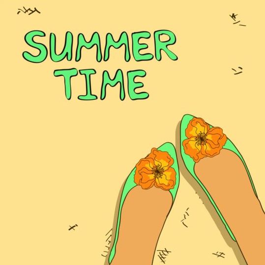 Summer woman shoes vector  