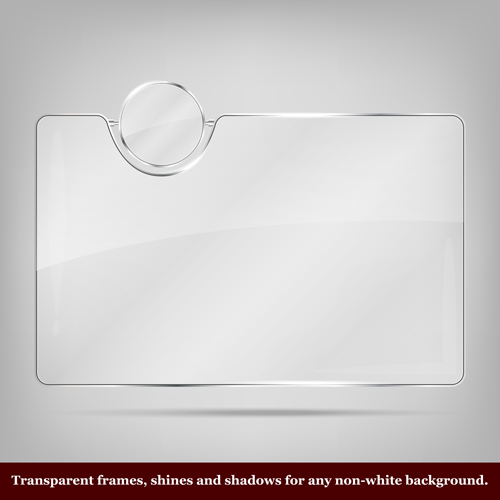 Transparent glass frame design vectors set 03  