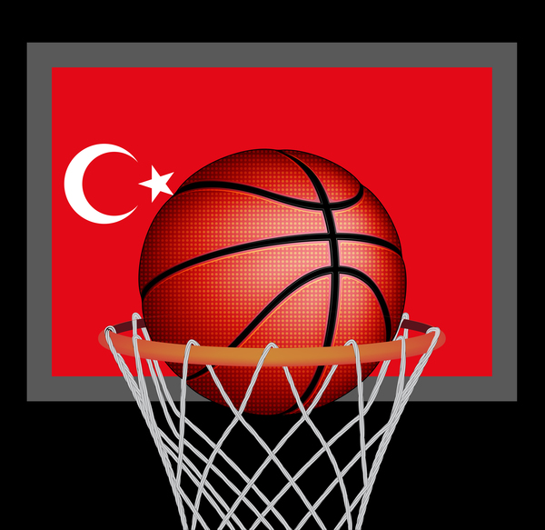 Vecteur de fond de basket-ball de styles turcs 02  