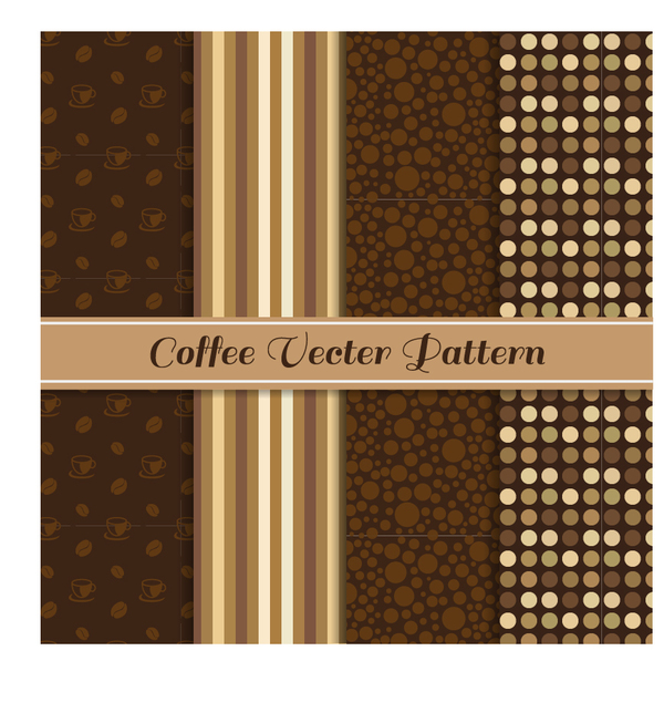 벡터 커피 완벽 한 패턴 세트 04  