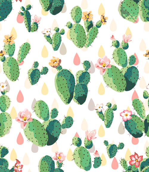 Vintage plant seamless pattern vectors 04  