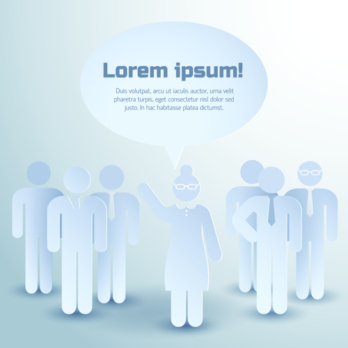 White business people with text cloud vector 06  