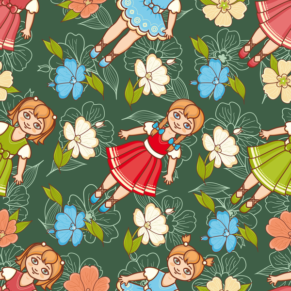 baby seamless pattern with cute toy vectors 17  