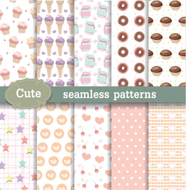 cute seamless pattern vector material 02  