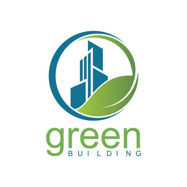 vecteur de logo bâtiment vert  