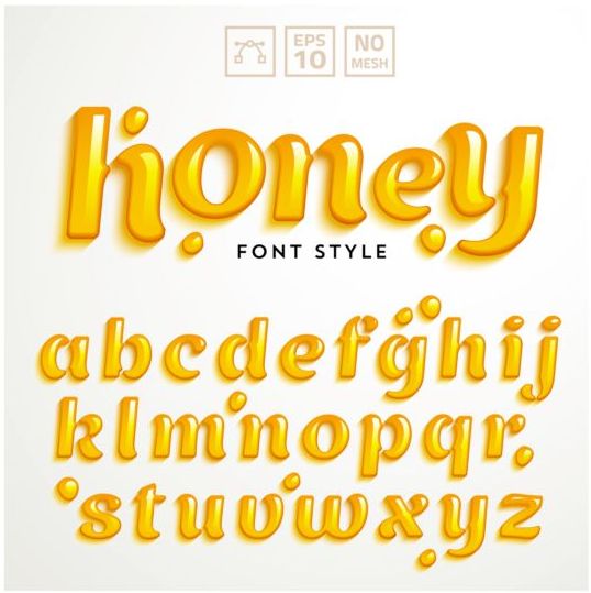 honey styles alphabet vector  
