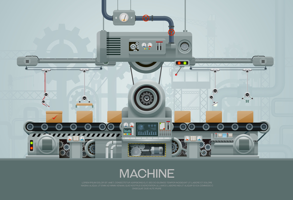 machine and factory business template vector 08  