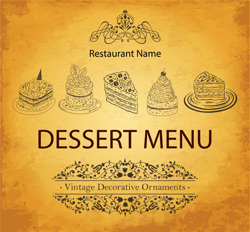 vintage Restaurant menu design vector 03  