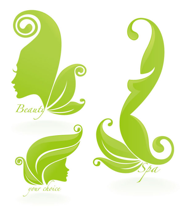 Beauty Silhouettes elements background vector 05  