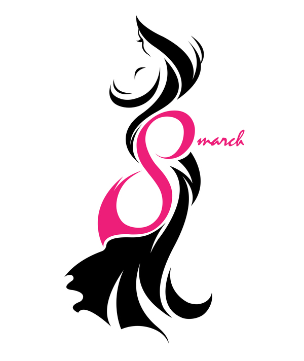 8月3日女性の日ロゴデザインベクトル01  