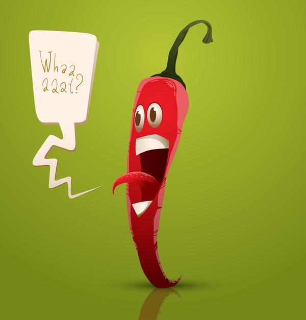 Angry cartoon red pepper vector  