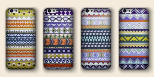 Beautiful mobile phone cover template vector 08  
