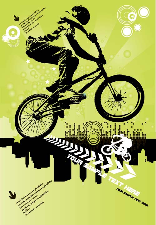 Bicycle BMX background vector design 02  