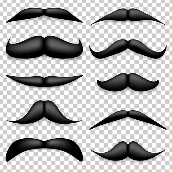 Black mustache illustration vector 11  