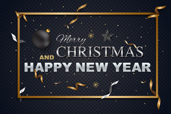 Black textured new year with chrismtas background vector  