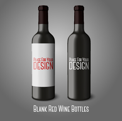 Blank red wine bottles vector  