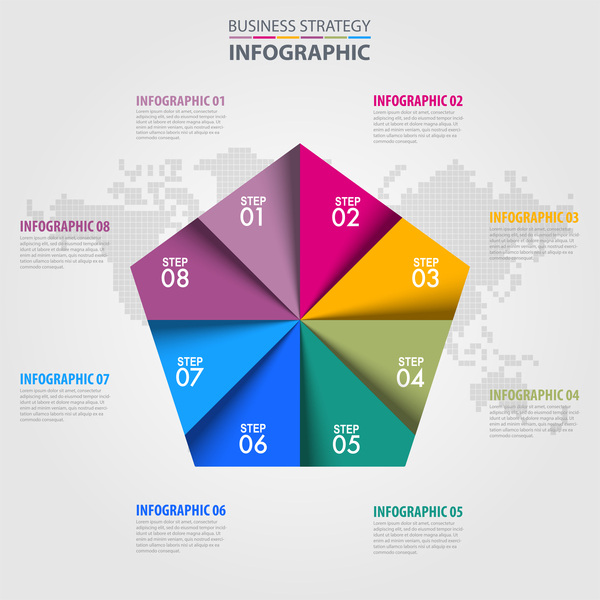 Infographic Schablonenvektor 11 der Geschäftsstrategie  
