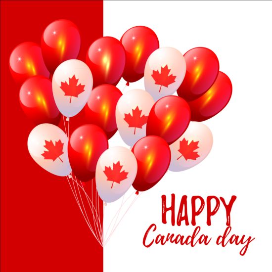 Kanada Tag Hintergrund mit Ballons Vektor 03  
