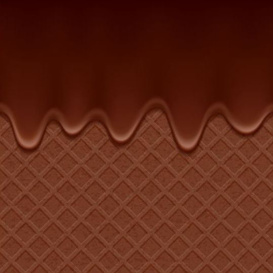 Chocolate drop with waffles background vector 03  