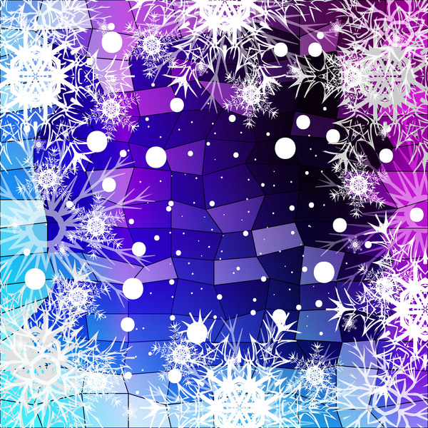 Kerst sneeuwvlok met glanzende veelhoek achtergrond vector 27  