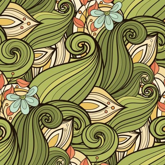 Contour floral vecteur seamless pattern 01  