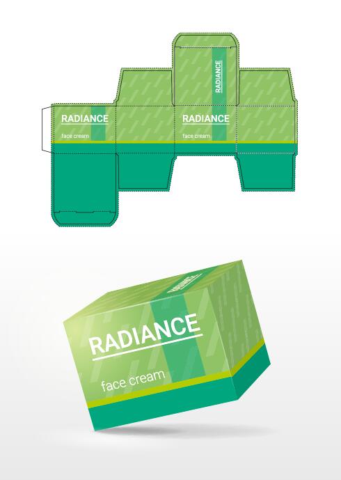 Cosmetic packaging box template vector 01  