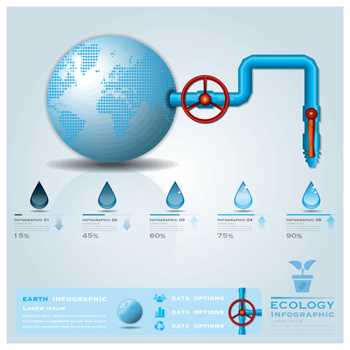 創造的な生態水インフォ グラフィック ベクトル 05  