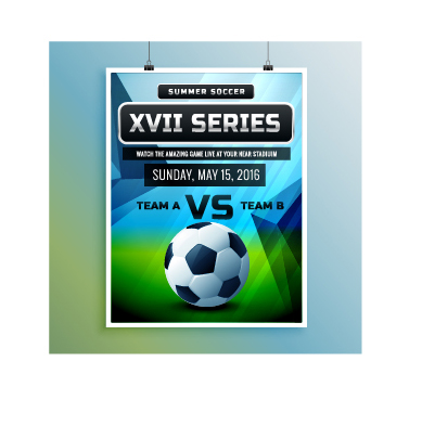 Creative Soccer poster ontwerp set vector 03  