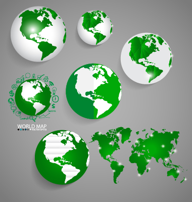 Earth and world map vector design 08  