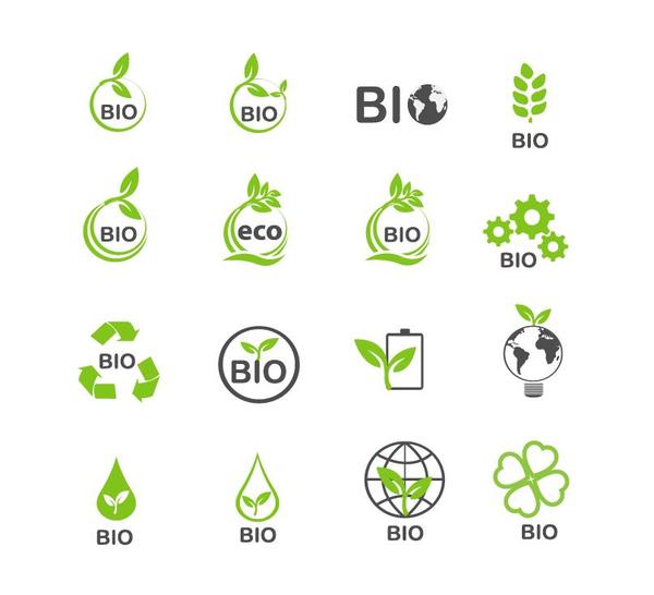 Eco mit Bio-Logos-Design-Vektor  