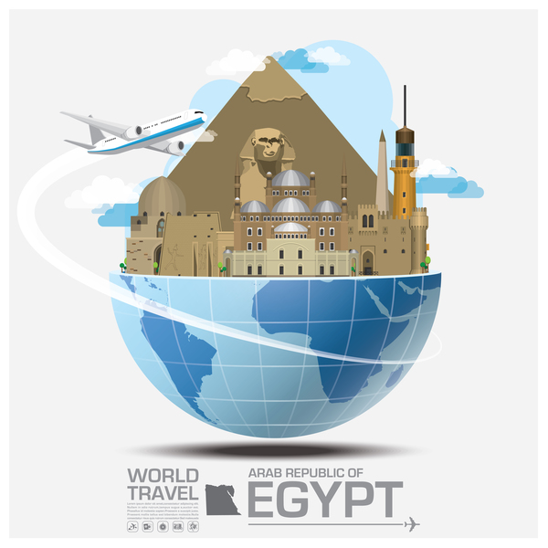 Modello di vettore di viaggio Egitto  