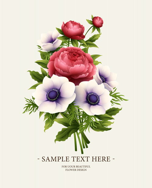 Flower design vintage invitations card vector 03  