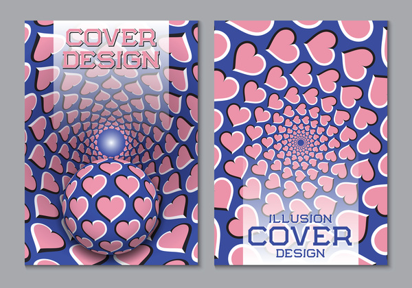 Dépliant et brochure couverture illusion design vector 18  