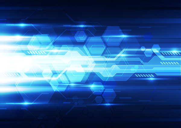 青色の背景ベクトル 02 未来の技術コンセプト  