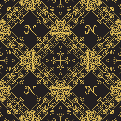 Gold lineart seamless pattern luxury vector 04  