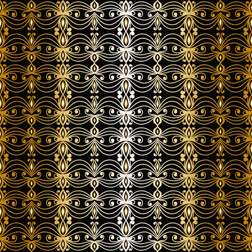 Gold ornaments pattern vector seamless 09  