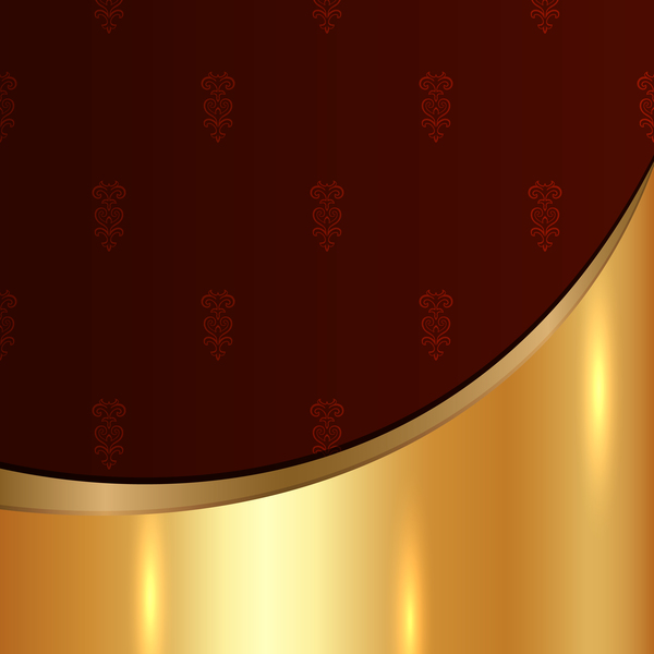 Golded metalen achtergrond met decor patronen vectoren materiaal 05  