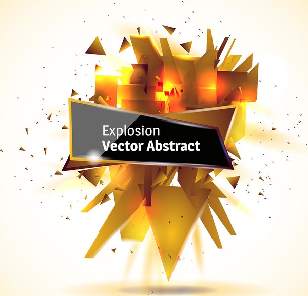 Golden explosion debris abstract background vector 04  
