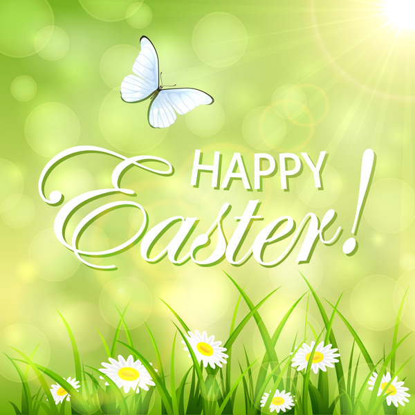 Green abstract Easter background vector  