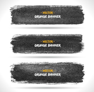 Vector set of grunge banner 01  