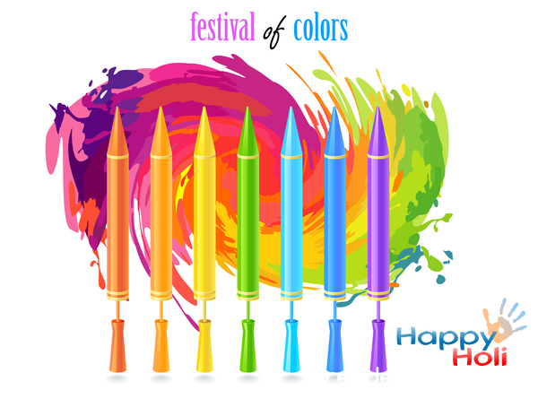 色背景ベクトル 11 幸せのホーリー祭  