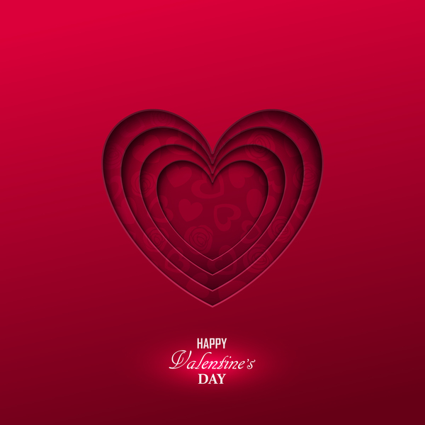Happy valentine red background template vector 01  