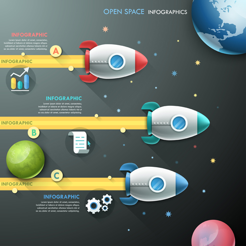 Open space infographic vector template 02  