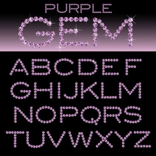 紫色のひし形のアルファベットベクトル  