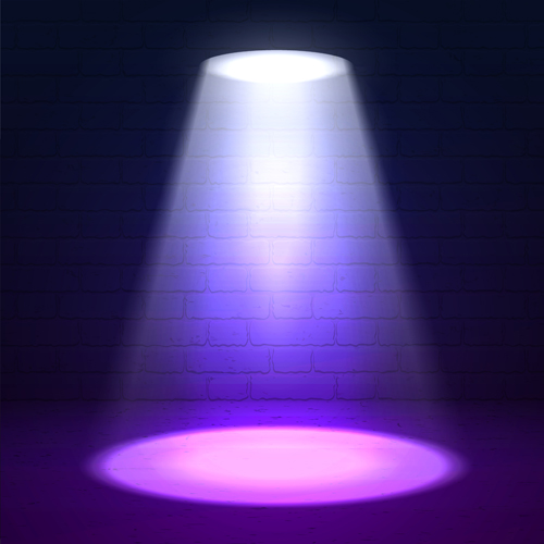 Purple spotlights with wall background vector 01  