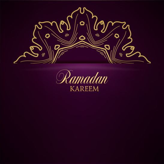 Ramadan kareem purple backgrounds vector set 01  