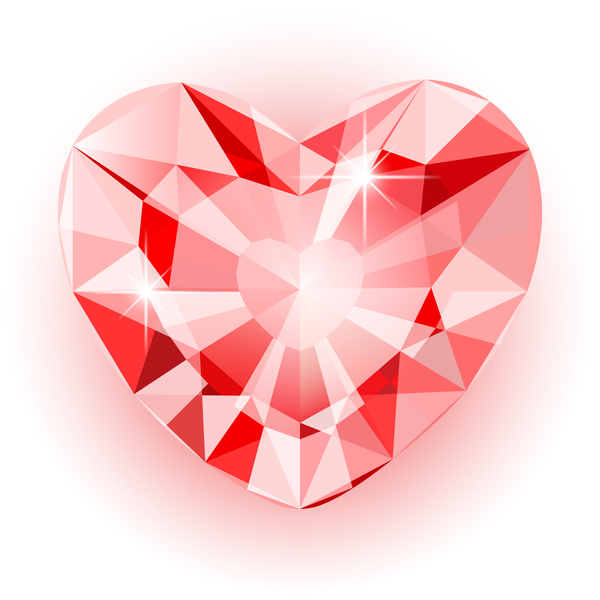 Forme de coeur rouge diamant vector illustration 05  