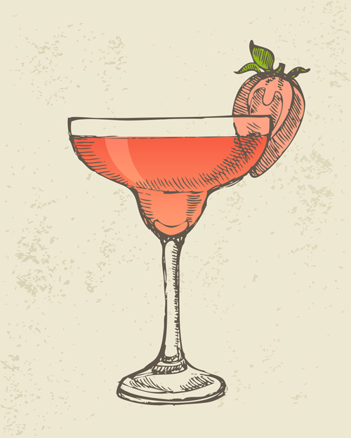Retro cocktail design vector set 05  